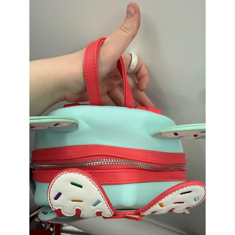 Loungefly Disney Mickey & Minnie‎ Banana Split Sundae Mini Backpack Blue Pink